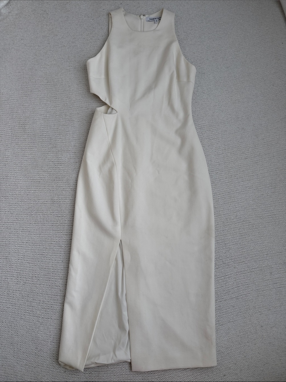 Elizabeth & James Ivory Cutout Giulia Side Slit Sheath Dress Size 4
